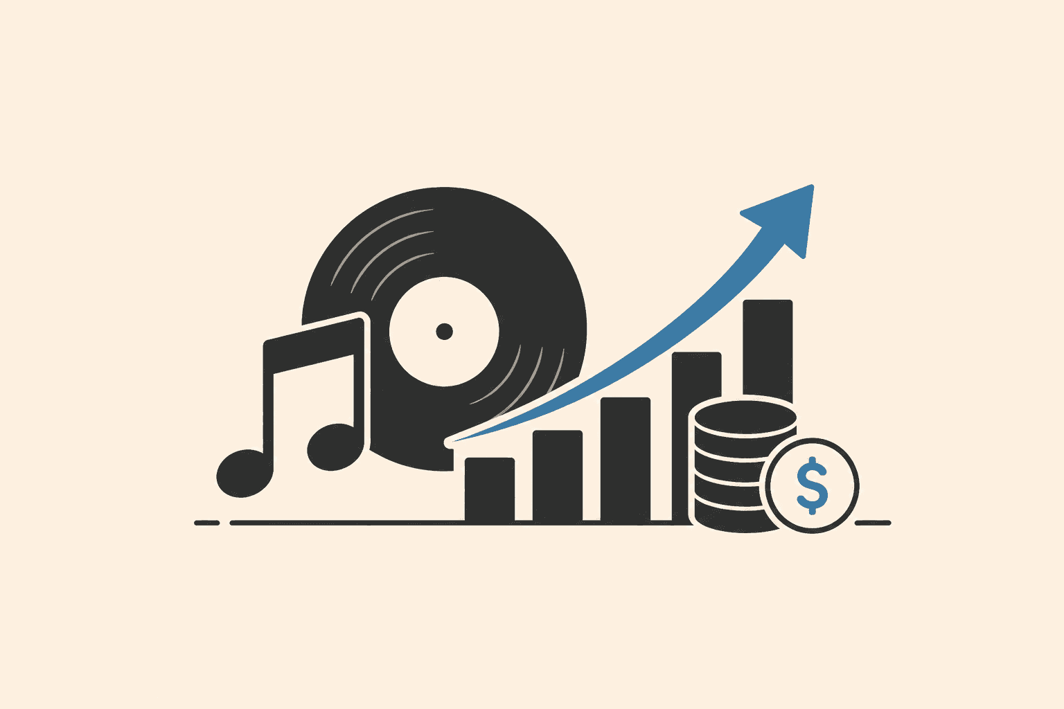 Illustration: a music career growing with rising income