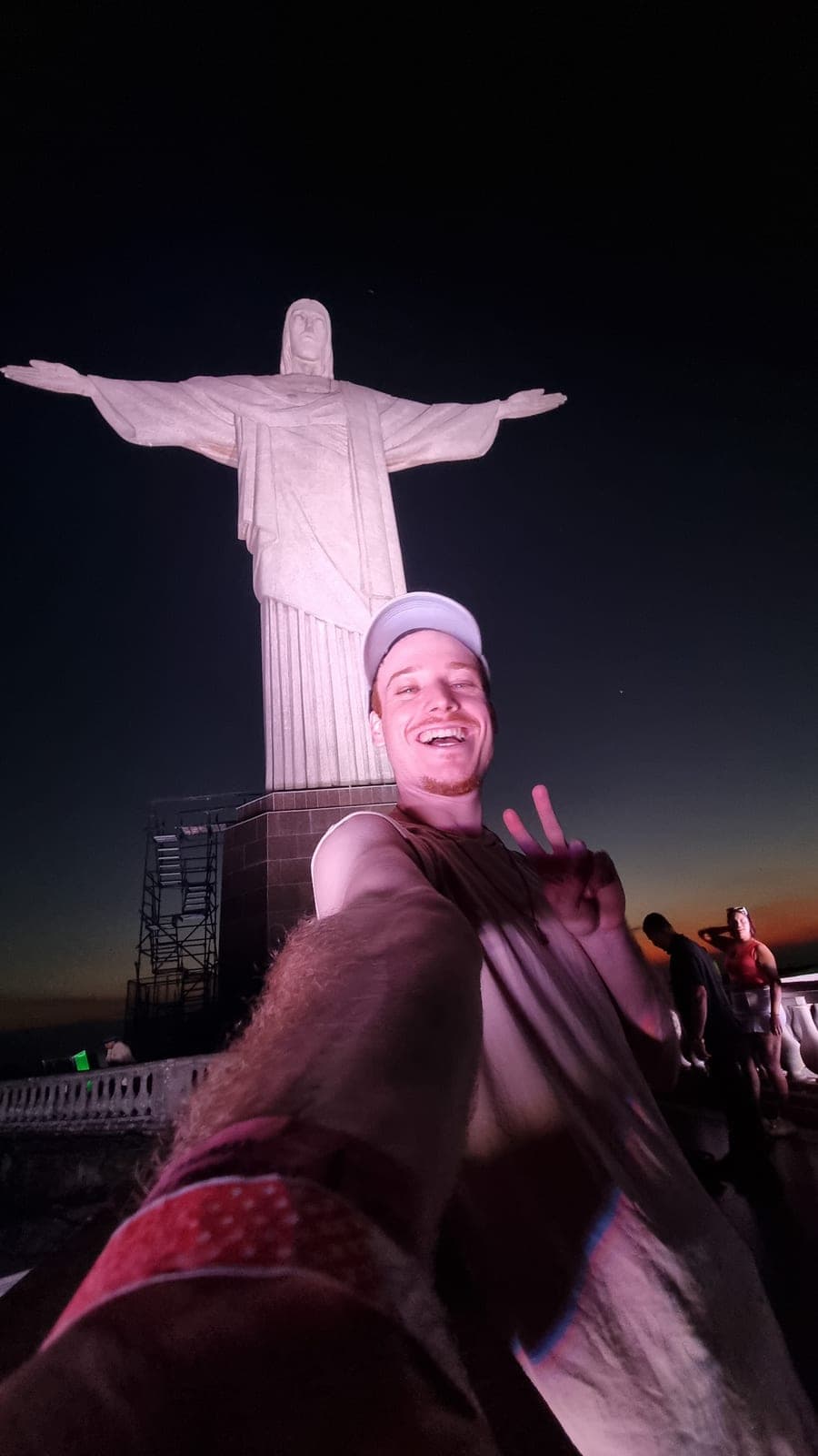 Finch at Christ the Redeemer in Rio de Janeiro