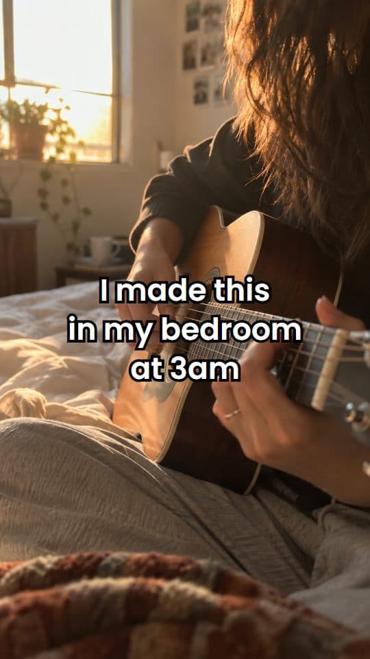 Example video frame with the hook: I made this in my bedroom at 3am