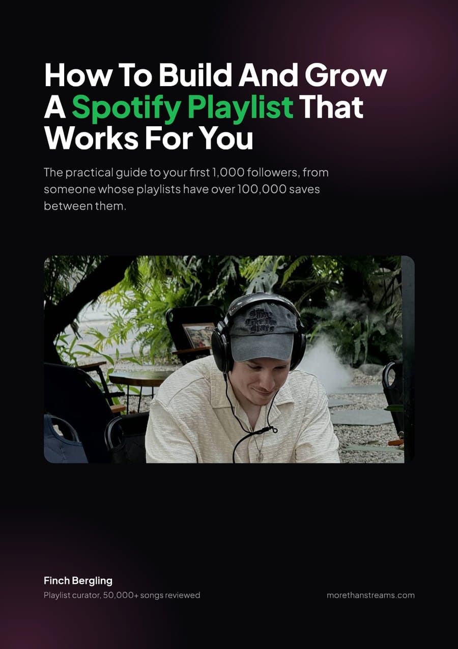 The cover of the free guide How To Build And Grow A Spotify Playlist